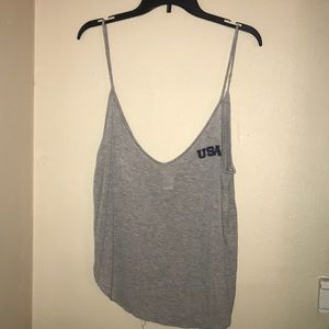 Wet Seal Deep Cut USA Tank Top